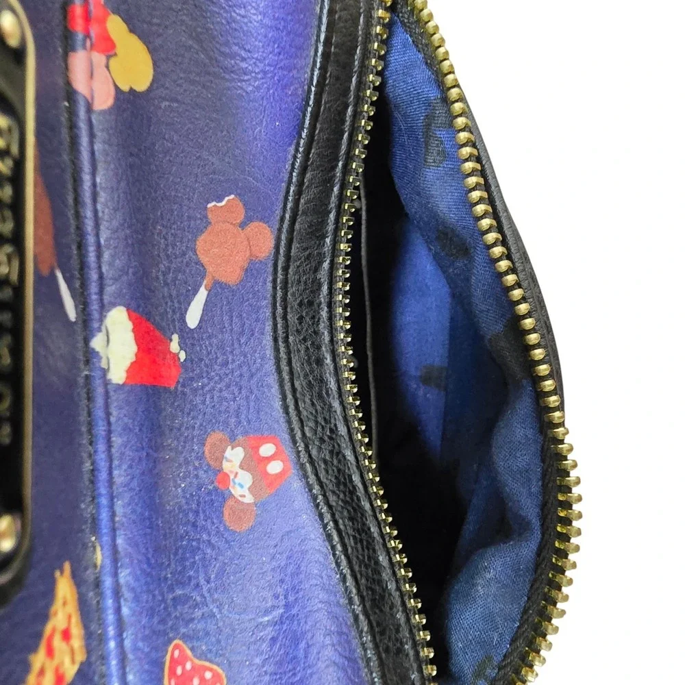 Disney Parks Loungefly Mini Backpack Navy Blue Park Snacks Mickey Food Print